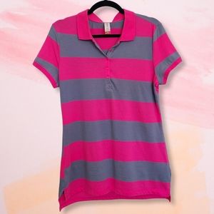 No Boundaries Pink Striped Button Up Collar Shirt
